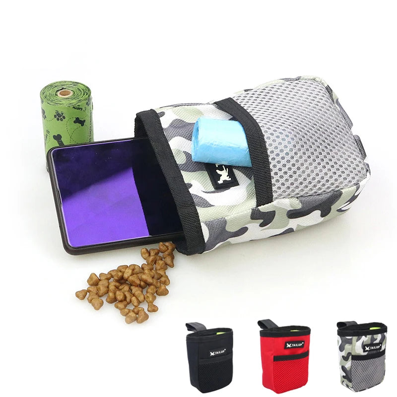 Dog Snack Training Pouch Pet Kibble Treat Bag Outdoor Portable Puppy Waist Bag Dogs Snack Carrier Food Storage Container Pocket