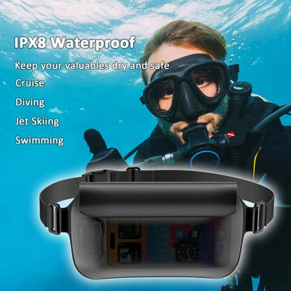 30M Underwater Waterproof Adjustable Waist Bag for Swimming Snorkeling Skiing & Snowboarding - Dry Shoulder Phone Pouch