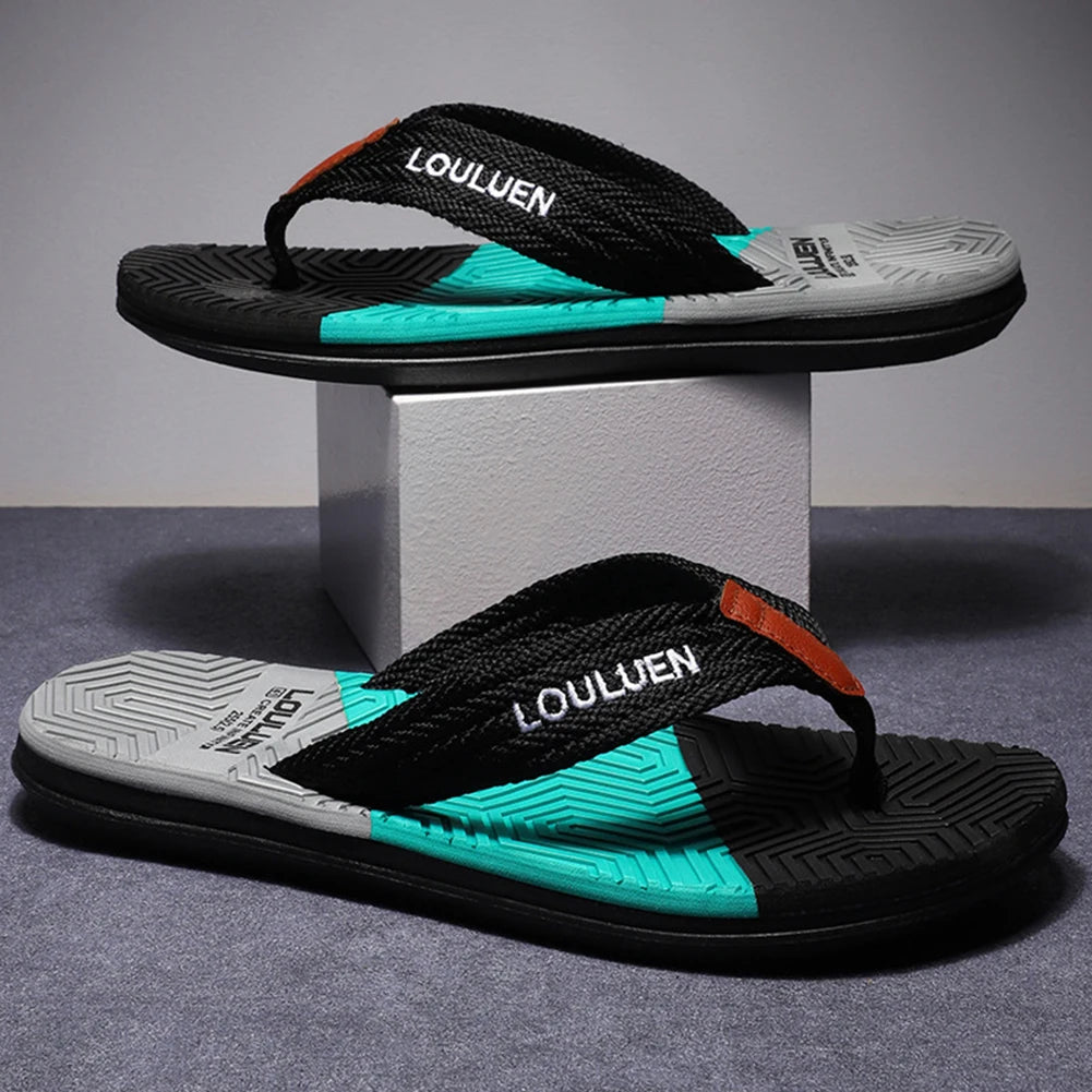 Men Slippers Outside Beach Flat Flip-flop Summer Casual Slippers Indoor Home Male Comfortable Anti-slip Shoes Thong Sandals