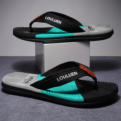 Men Slippers Outside Beach Flat Flip-flop Summer Casual Slippers Indoor Home Male Comfortable Anti-slip Shoes Thong Sandals
