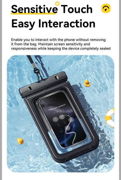 Essager IPX8 Dual-pocket Waterproof Phone Case for iPhone16 15 14 13 Floating Dry Bag for Snorkeling  Beach Swim Universal Cover