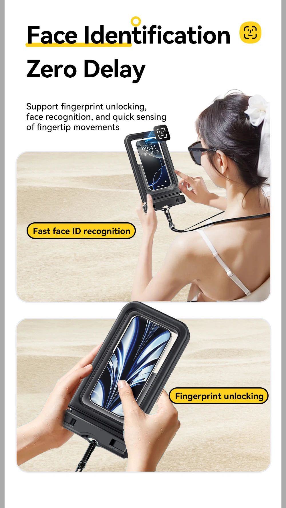 Essager IPX8 Dual-pocket Waterproof Phone Case for iPhone16 15 14 13 Floating Dry Bag for Snorkeling  Beach Swim Universal Cover