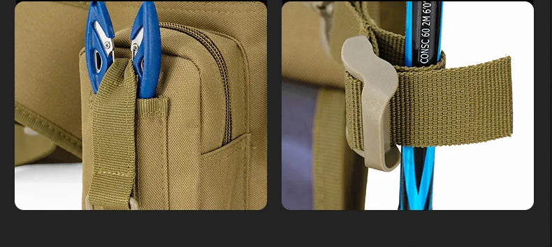 Fishing Tackle Backpack Lure Box Gear Storage Bag Fanny Pack for Men Fly Fishing Backpack with Rod Holder Sling Shoulder Bag