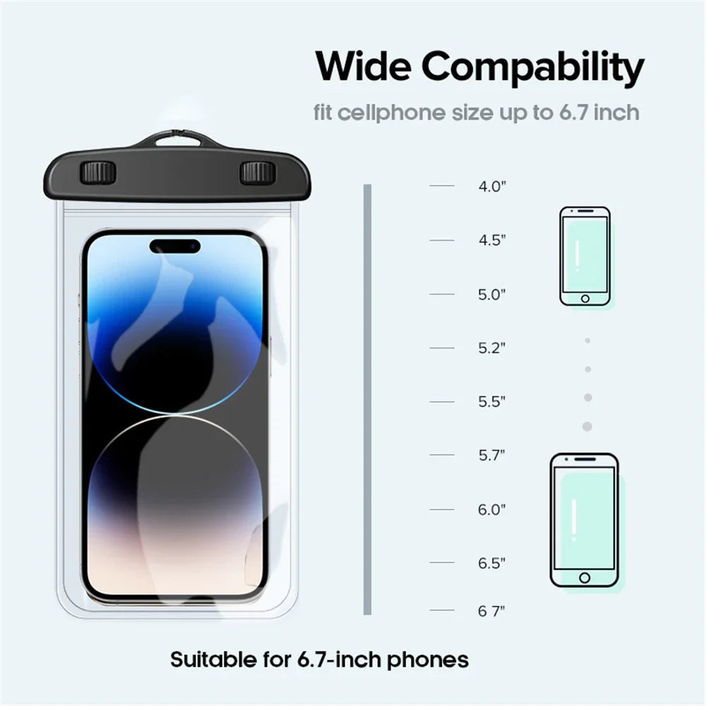 IP68 PVC waterproof phone case swimming water proof bag universal underwater phone protector pouch for iPhone 15 14 13 pro Redmi