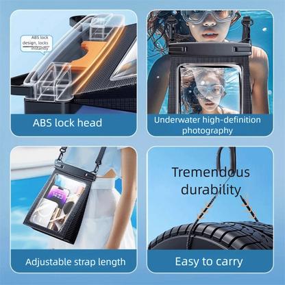 Touch Screen Waterproof Phone Bag Adjustable Lanyard Stereoscopic Underwater Swim Storage Pouch Large Capacity IPX8 Waterproof