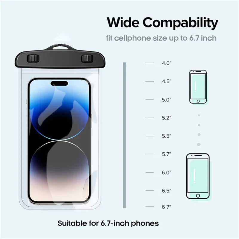 IP68 PVC waterproof phone case swimming water proof bag universal underwater phone protector pouch for iPhone 15 14 13 pro Redmi
