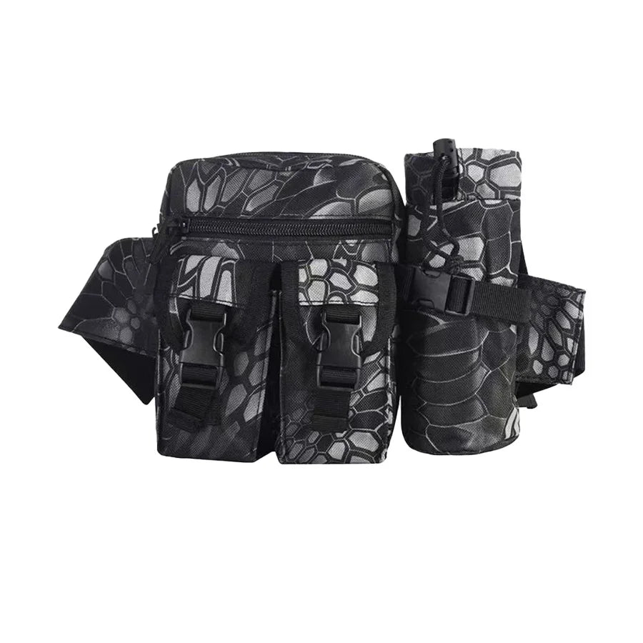 Multi-sport water bottle waist bag is detachable and suitable for outdoor sports such as mountaineering, camping, and hiking