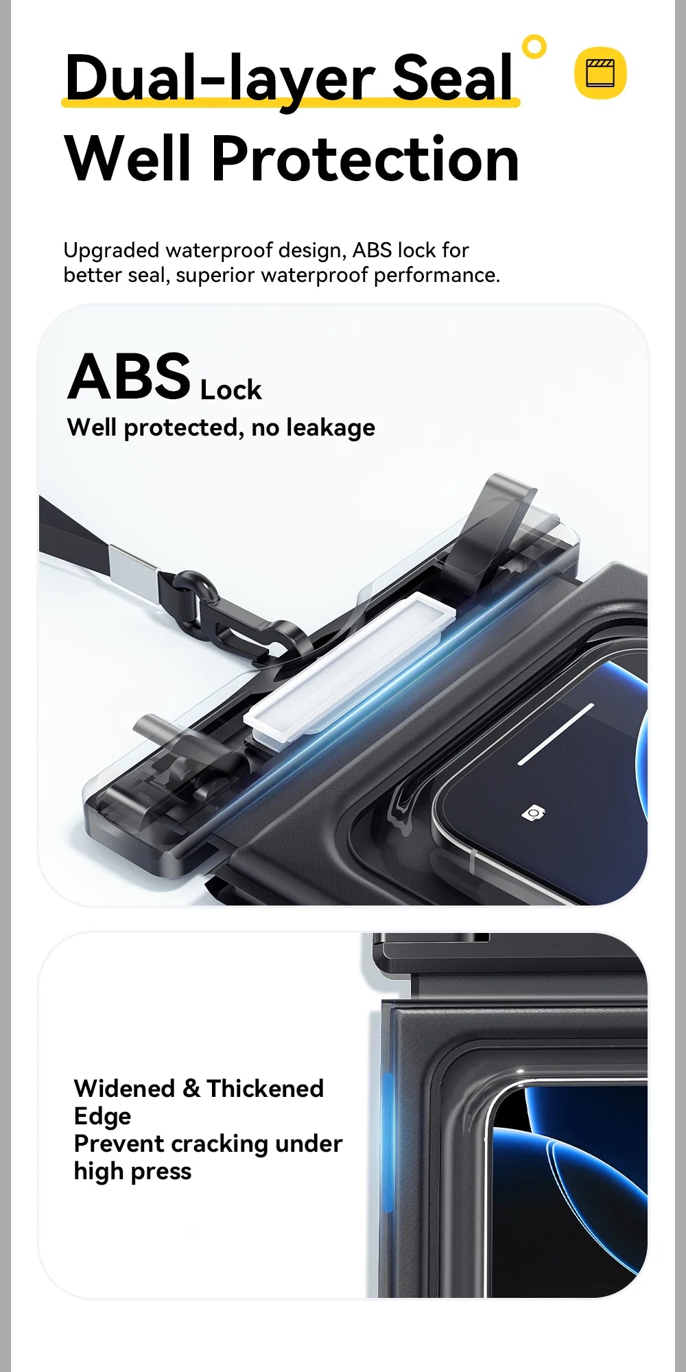 Essager IPX8 Dual-pocket Waterproof Phone Case for iPhone16 15 14 13 Floating Dry Bag for Snorkeling  Beach Swim Universal Cover