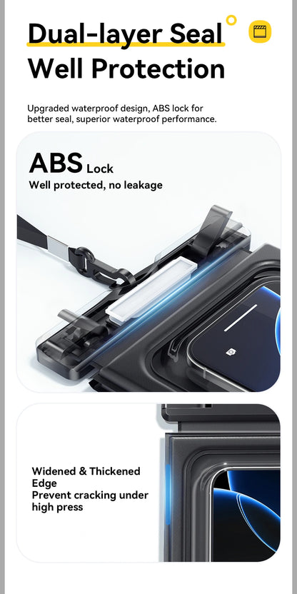 Essager IPX8 Dual-pocket Waterproof Phone Case for iPhone16 15 14 13 Floating Dry Bag for Snorkeling  Beach Swim Universal Cover