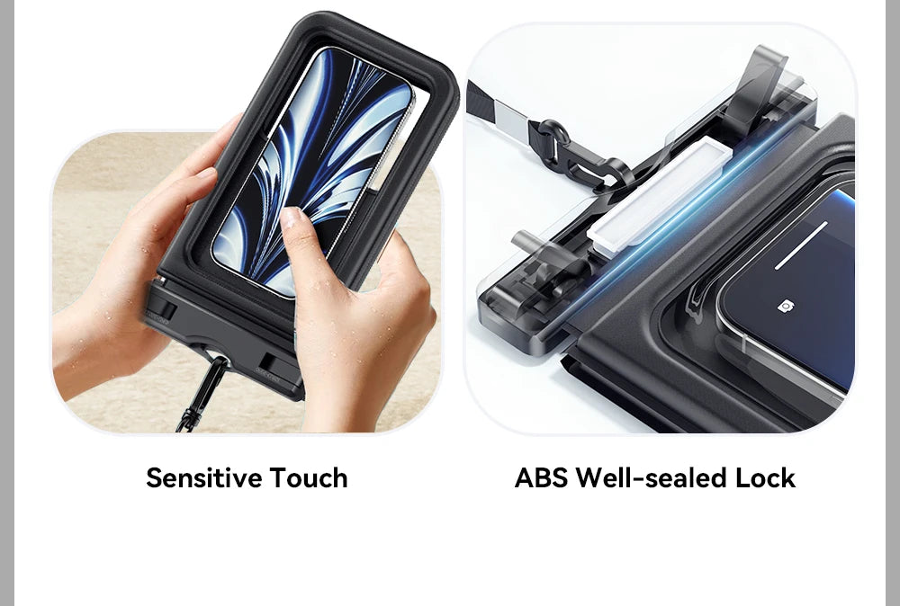 Essager IPX8 Dual-pocket Waterproof Phone Case for iPhone16 15 14 13 Floating Dry Bag for Snorkeling  Beach Swim Universal Cover