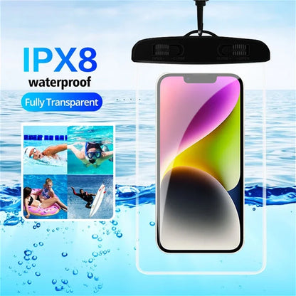 IP68 PVC waterproof phone case swimming water proof bag universal underwater phone protector pouch for iPhone 15 14 13 pro Redmi