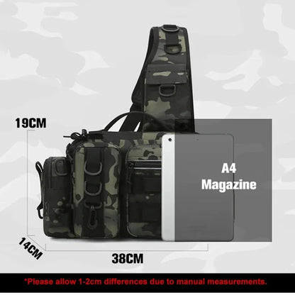 Fishing Tackle Bag with Rod Holder Outdoor Outdoor Sports Tactical Waist Gear Lure Pack Hiking Climbing Camping Travel Backpack