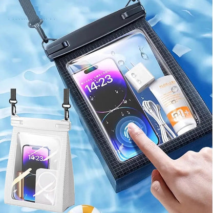 Touch Screen Waterproof Phone Bag Adjustable Lanyard Stereoscopic Underwater Swim Storage Pouch Large Capacity IPX8 Waterproof