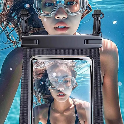 Touch Screen Waterproof Phone Bag Adjustable Lanyard Stereoscopic Underwater Swim Storage Pouch Large Capacity IPX8 Waterproof