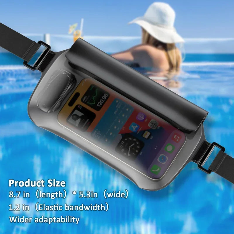 30M Underwater Waterproof Adjustable Waist Bag for Swimming Snorkeling Skiing & Snowboarding - Dry Shoulder Phone Pouch