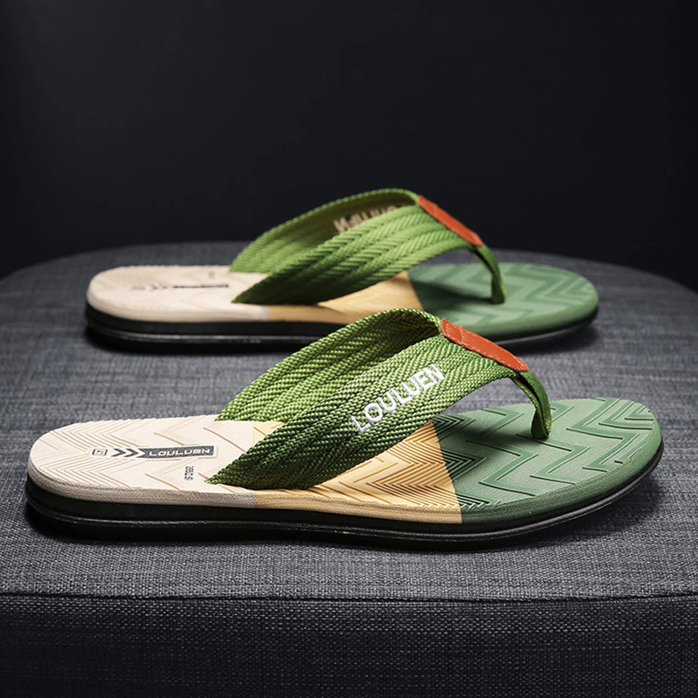 Men Slippers Outside Beach Flat Flip-flop Summer Casual Slippers Indoor Home Male Comfortable Anti-slip Shoes Thong Sandals