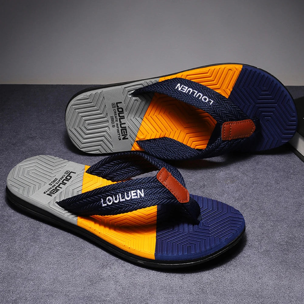 Men Slippers Outside Beach Flat Flip-flop Summer Casual Slippers Indoor Home Male Comfortable Anti-slip Shoes Thong Sandals