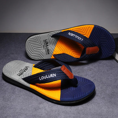 Men Slippers Outside Beach Flat Flip-flop Summer Casual Slippers Indoor Home Male Comfortable Anti-slip Shoes Thong Sandals