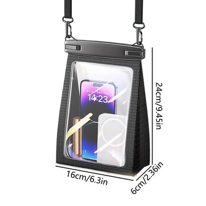 Touch Screen Waterproof Phone Bag Adjustable Lanyard Stereoscopic Underwater Swim Storage Pouch Large Capacity IPX8 Waterproof