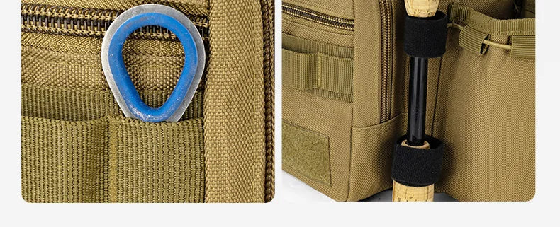 Fishing Tackle Backpack Lure Box Gear Storage Bag Fanny Pack for Men Fly Fishing Backpack with Rod Holder Sling Shoulder Bag