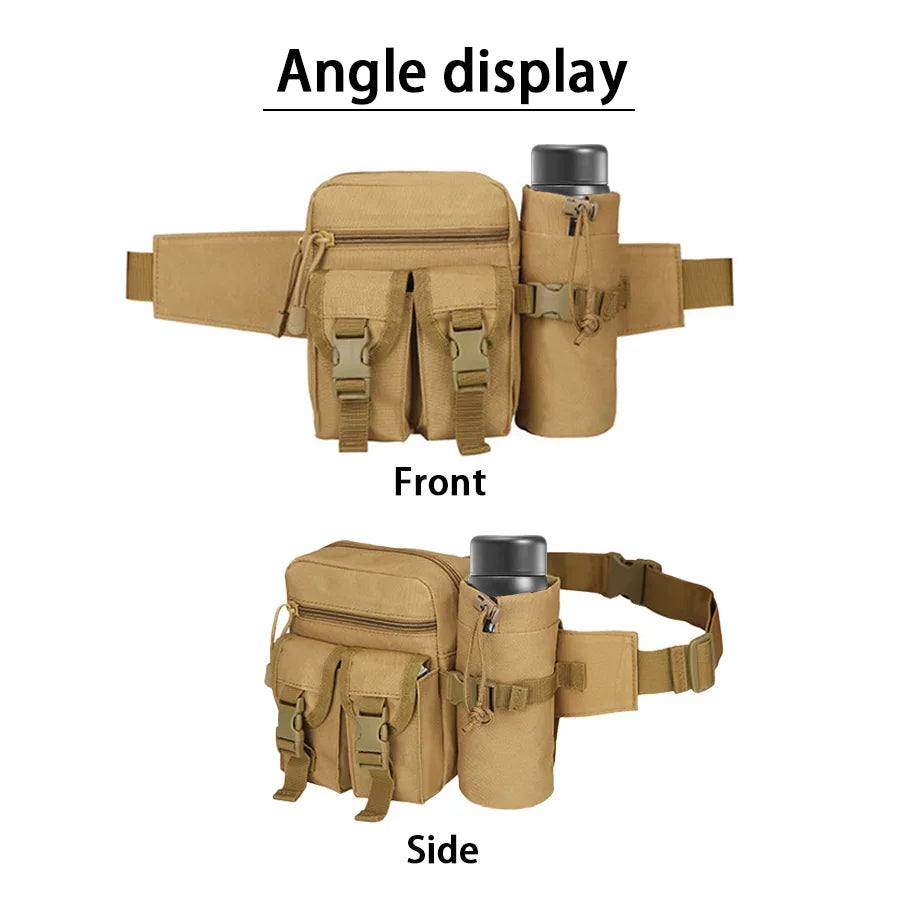 Multi-sport water bottle waist bag is detachable and suitable for outdoor sports such as mountaineering, camping, and hiking