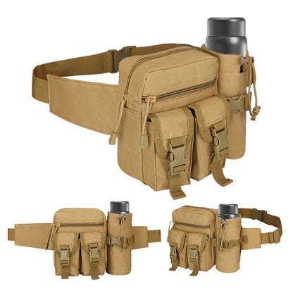 Multi-sport water bottle waist bag is detachable and suitable for outdoor sports such as mountaineering, camping, and hiking