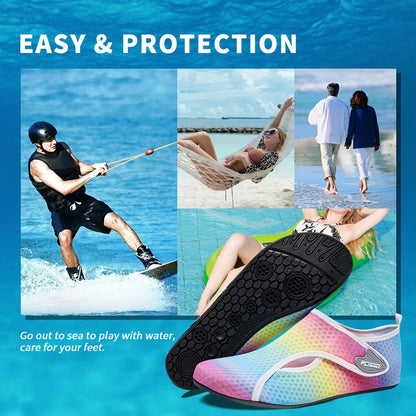 Quick Drying Water Shoes Non-Slip Breathable Summer Aqua Beach Sandal Flat Shoe Seaside Slipper For Men Women Creek Shoes 1Pair