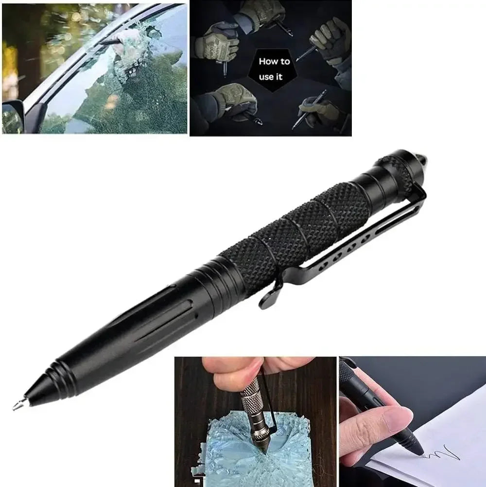 Tactical Pen Self Defense Tool with Glass Breaker Survival Supplies High Quality Metal Ballpoint Pen for Writing and Protection
