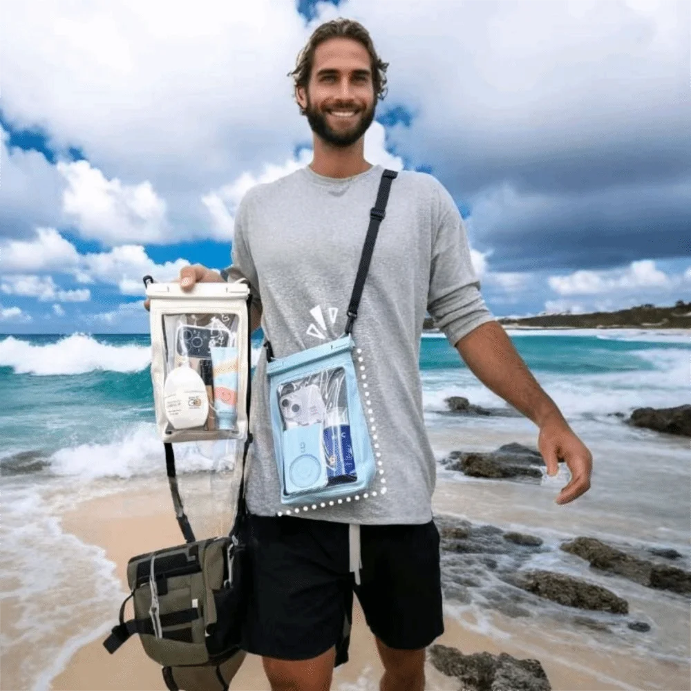 Touch Screen Waterproof Phone Bag Adjustable Lanyard Stereoscopic Underwater Swim Storage Pouch Large Capacity IPX8 Waterproof