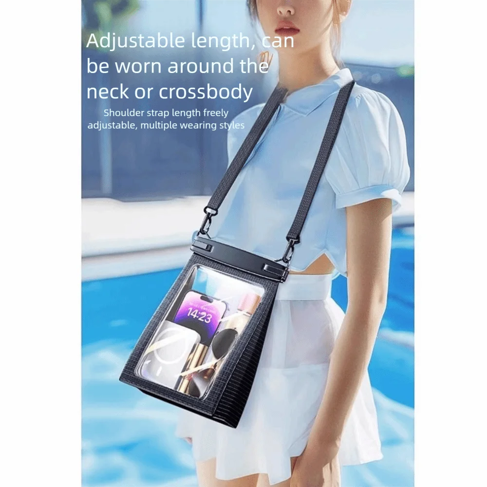 Touch Screen Waterproof Phone Bag Adjustable Lanyard Stereoscopic Underwater Swim Storage Pouch Large Capacity IPX8 Waterproof