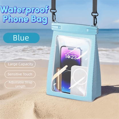Touch Screen Waterproof Phone Bag Adjustable Lanyard Stereoscopic Underwater Swim Storage Pouch Large Capacity IPX8 Waterproof