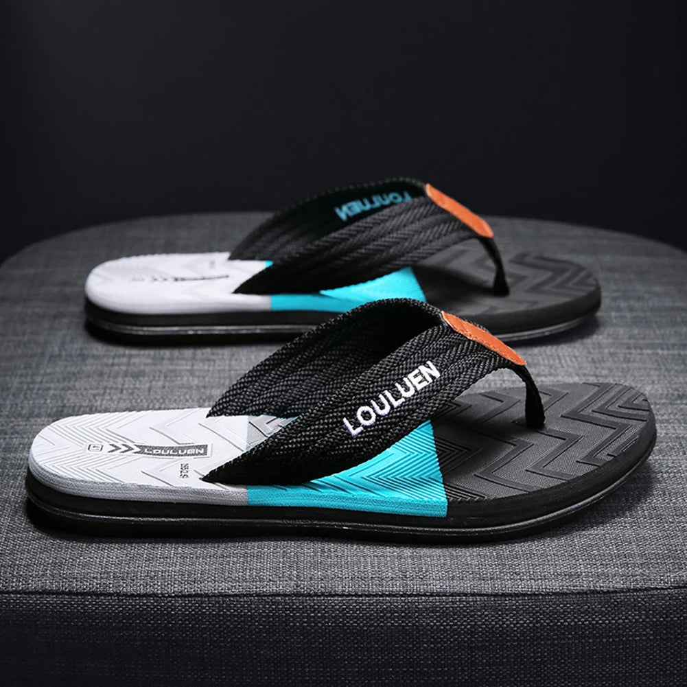 Men Slippers Outside Beach Flat Flip-flop Summer Casual Slippers Indoor Home Male Comfortable Anti-slip Shoes Thong Sandals