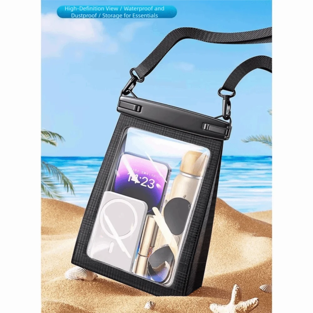 Touch Screen Waterproof Phone Bag Adjustable Lanyard Stereoscopic Underwater Swim Storage Pouch Large Capacity IPX8 Waterproof