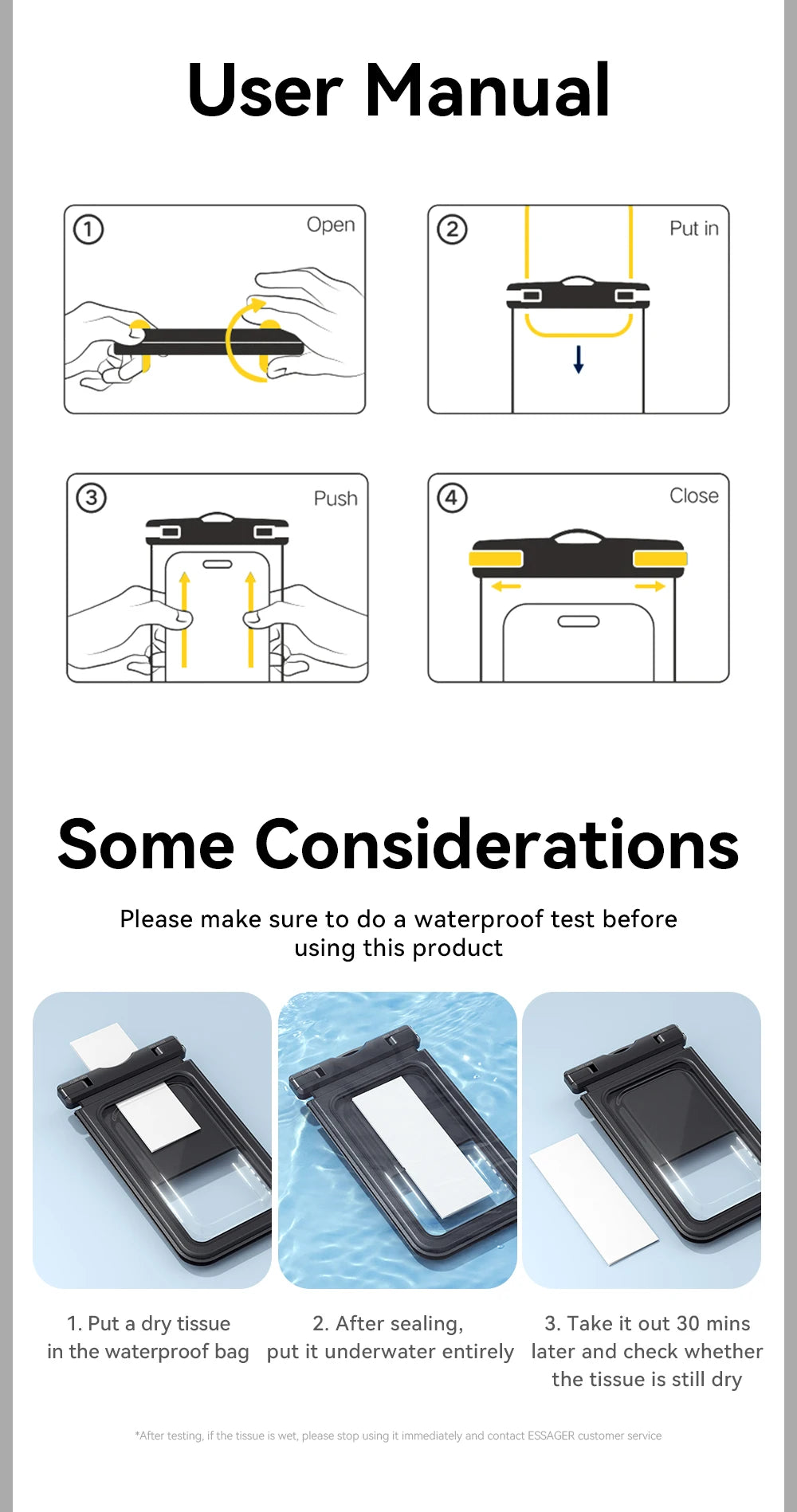 Essager IPX8 Dual-pocket Waterproof Phone Case for iPhone16 15 14 13 Floating Dry Bag for Snorkeling  Beach Swim Universal Cover